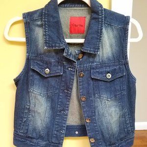 Women Dark Denim Vest Small